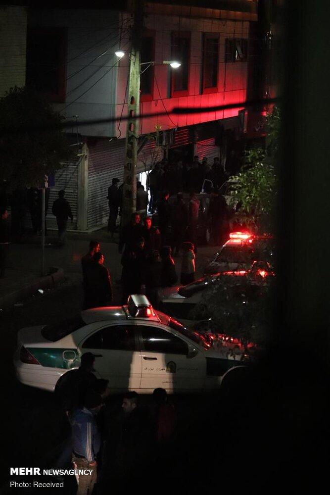 تصاویر تیراندازی اشرار در خیابان خاتم الانبیا تهران,عکس های حادثه در تهران,تصاویر تیراندازی در تهران
