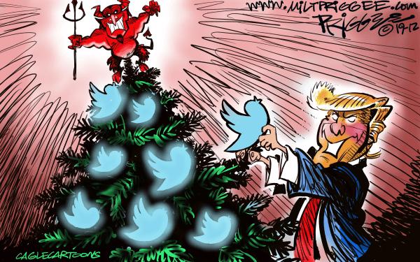 کارتون درخت کریسمس دونالد ترامپ