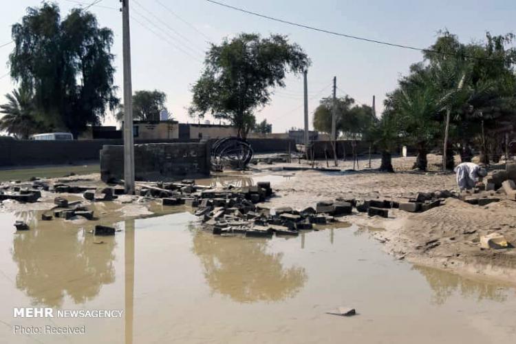تصاویر سیل در بلوچستان,عکس های خسارت سیل به روستاهای بلوچستان,تصاویر تخریب منازل در شهرستان جاسک