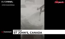 فیلم/ دیوارهای برفی در شرق کانادا زندگی را مختل کرد