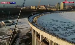 فیلم/ فرو ریختن سقف ورزشگاه سن پترزبورگ