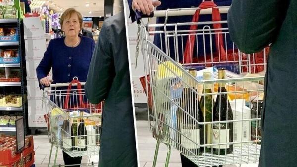 صدراعظم آلمان در حال خرید از سوپرمارکت,اخبار سیاسی,خبرهای سیاسی,اخبار بین الملل
