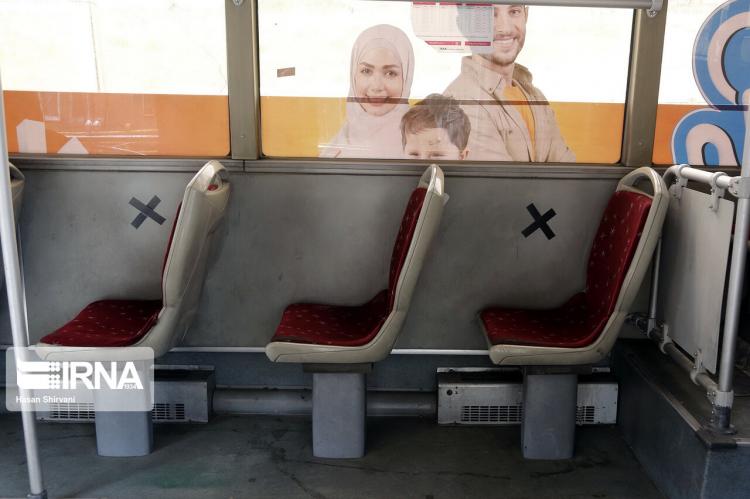 تصاویر طرح فاصله گذاری هوشمند اجتماعی,عکس های طرح فاصله گذاری هوشمند اجتماعی,تصاویر ناوگان اتوبوسرانی تهران