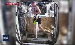 فیلم/ ورزش کردن فضانورد آژانس فضایی اروپا در فضا