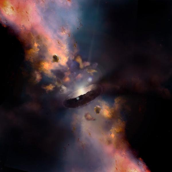 سیاه‌چاله احاطه شده در میان گازهای کیهانی,اخبار علمی,خبرهای علمی,نجوم و فضا