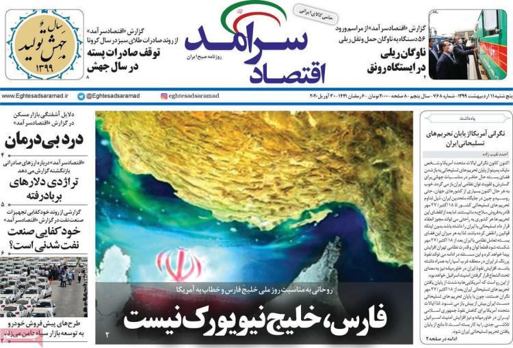 عناوین روزنامه های اقتصادی پنجشنبه یازدهم اردیبهشت 1399,روزنامه,روزنامه های امروز,روزنامه های اقتصادی