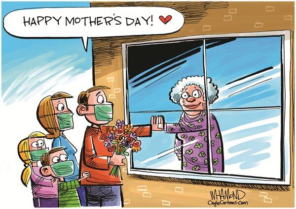 کاریکاتور در مورد روز جهانی مادر در شرایط کرونایی,کاریکاتور,عکس کاریکاتور,کاریکاتور اجتماعی
