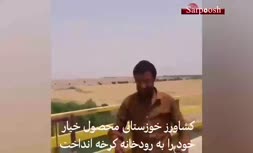 فیلم/ کشاورز خوزستانی، محصولش را به رودخانه ریخت!