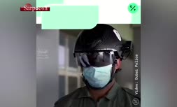 فیلم/ استفاده از کلاه هوشمند برای تست کرونا در امارات