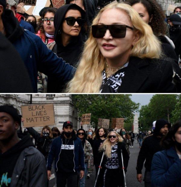 مدونا در اعتراضات لندن,اخبار هنرمندان,خبرهای هنرمندان,موسیقی