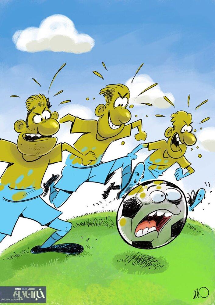 کاریکاتور در مورد ابتلای بازیکنان استقلال به کرونا,کاریکاتور,عکس کاریکاتور,کاریکاتور ورزشی