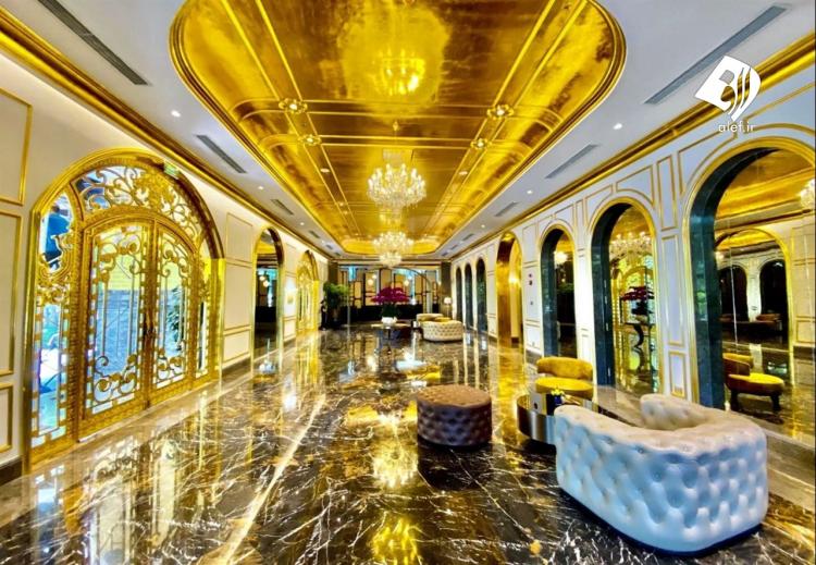 تصاویر هتل با روکش طلا در ویتنام,عکس های هتل طلایی در ویتنام,تصاویر هتلی از طلا در ویتنام