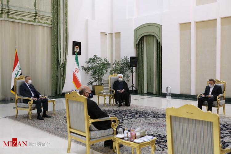 تصاویر استقبال رسمی رییس جمهور از نخست وزیر عراق,عکس های دیدار روحانی و الکاظمی,تصاویر رئیس جمهور ایران و نخست وزیر عراق