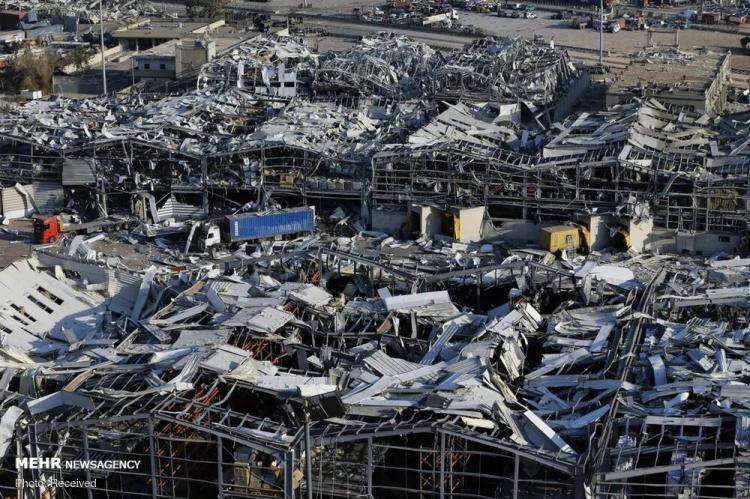 تصاویر ویرانی های به جا مانده از انفجار بیروت,عکس های بیروت بعد از انفجار,تصاویر انفجار در بیروت