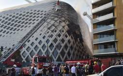 تصاویر آتش‌سوزی در ساختمان مشهور منطقه تجاری بیروت,عکس های آتش سوزی در بیروت,تصاویر آتش سوزی در ساختمان تجاری بیروت
