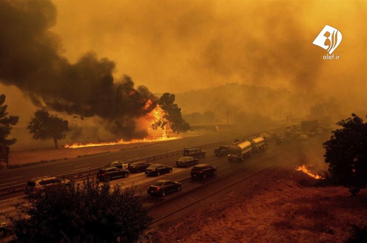 تصاویر آتش سوزی گسترده در کالیفرنیا,عکس های آتش سوزی در کالیفرنیا,تصاویر آتش گرفتن جنگل های کالیفرنیا