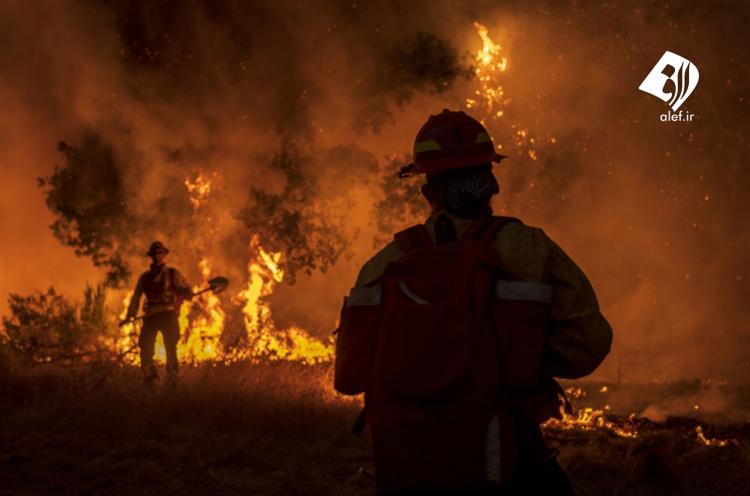 تصاویر آتش سوزی گسترده در کالیفرنیا,عکس های آتش سوزی در کالیفرنیا,تصاویر آتش گرفتن جنگل های کالیفرنیا