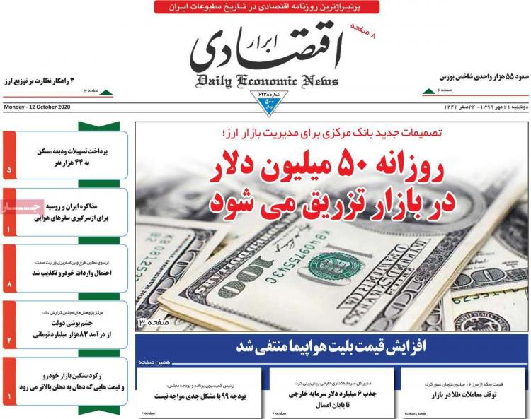 عناوین روزنامه های اقتصادی دوشنبه 21 مهر 1399 عناوین روزنامه های اقتصادی دوشنبه 21 مهر 1399,روزنامه,روزنامه های امروز,روزنامه های اقتصادی
