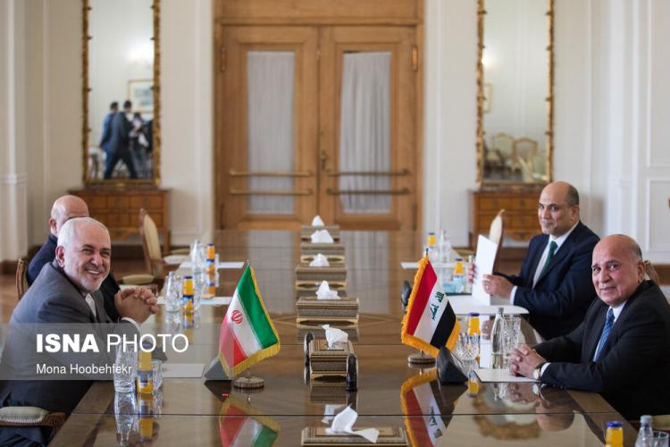 تصاویر دیدار وزرای امورخارجه عراق و ایران,عکس های دیدار ظریف و وزیر امور خارجه عراق,دیدار وزیر خارجه ایران و عراق