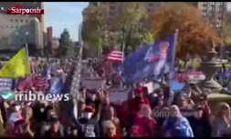 تجمع طرفداران ترامپ مقابل کاخ سفید/ رئیس جمهور فعلی آمریکا در زمین گلف!
