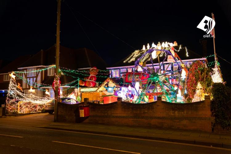 تصاویر تزئین خانه‌ها در انگلستان در آستانه سال نو میلادی,عکس تزئین خانه ها به مناسبت کریسمس,تصاویر جشن کریسمس در انگلیس