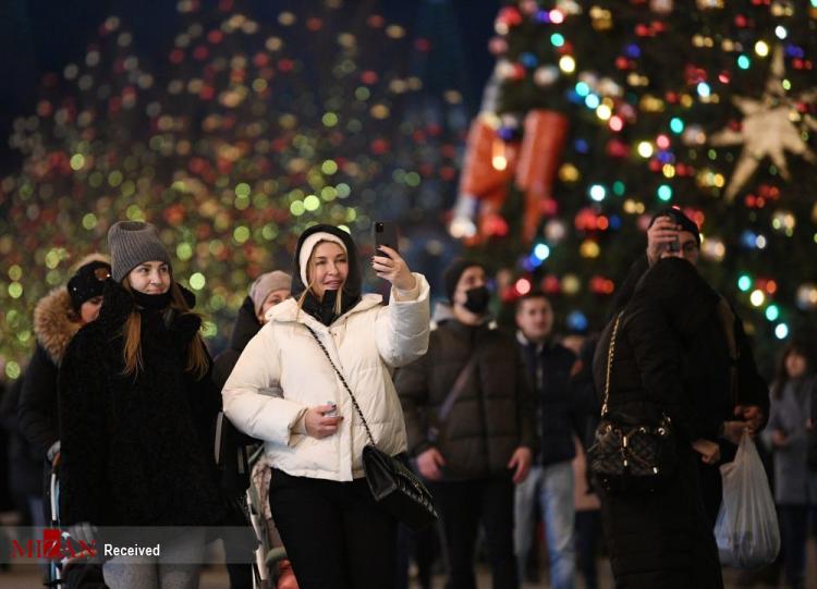 تصاویر مسکو در کریسمس 2021,تصاویر شهر مسکو در آستانه سال نو میلادی 2021,تصاویر تزئین شهرهای روسیه برای سال نو میلادی