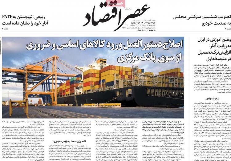 عناوین روزنامه های اقتصادی چهارشنبه 3 دی 1399 عناوین روزنامه های اقتصادی چهارشنبه 3 دی 1399,روزنامه,روزنامه های امروز,روزنامه های اقتصادی