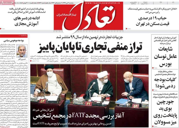عناوین روزنامه های اقتصادی پنجشنبه 4 دی 1399 عناوین روزنامه های اقتصادی پنجشنبه 4 دی 1399,روزنامه,روزنامه های امروز,روزنامه های اقتصادی