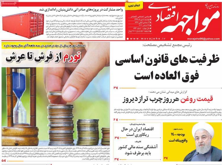 عناوین روزنامه های اقتصادی دوشنبه 8 دی 1399 عناوین روزنامه های اقتصادی دوشنبه 8 دی 1399,روزنامه,روزنامه های امروز,روزنامه های اقتصادی