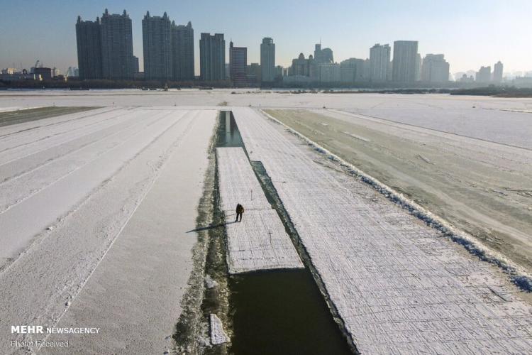 تصاویر آغاز ساخت شهر یخی در چین,عکس های شهر یخی در چین,تصاویری از شهر یخی چین