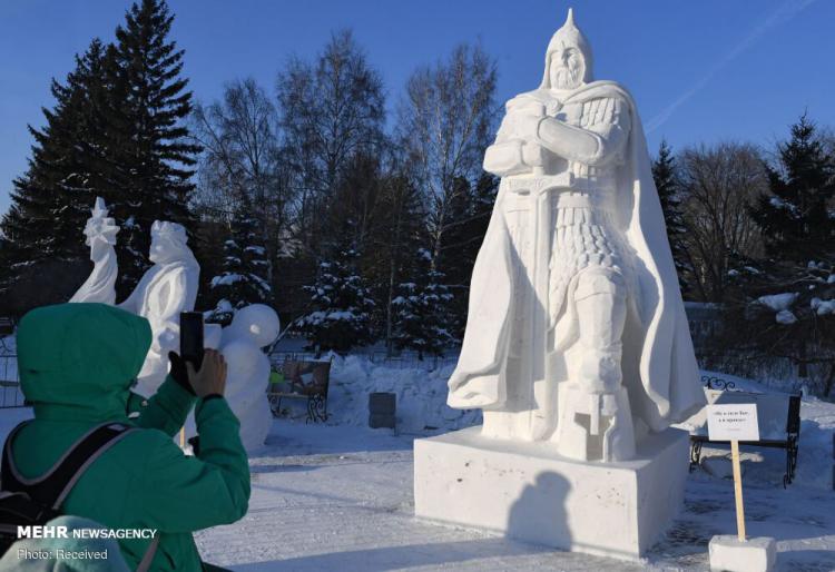تصاویر جشنواره مجسمه‌های یخی در مسکو,عکس های جشنواره مجسمه ها در روسیه,تصاویر فستیوال مجسمه های یخی در کشور روسیه