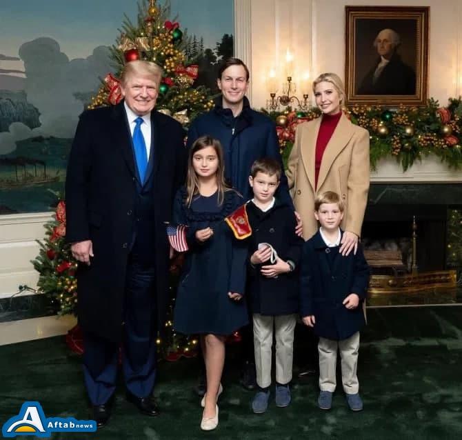 تصاویر کریسمس خانواده ترامپ,عکس های کریسمسی خانواده ترامپ,تصاویر کریسمس ایوانکا ترامپ و پدرش
