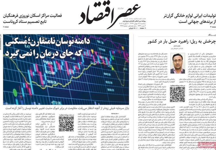 عناوین روزنامه های اقتصادی سه‌شنبه 28 بهمن 1399,روزنامه,روزنامه های امروز,روزنامه های اقتصادی