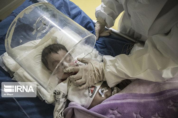 تصاویر بخش کودکان مبتلا به کرونا بیمارستان ابوذر اهواز,عکس های بیماران کرونایی در اهواز,تصاویر کودکان کرونایی اهواز
