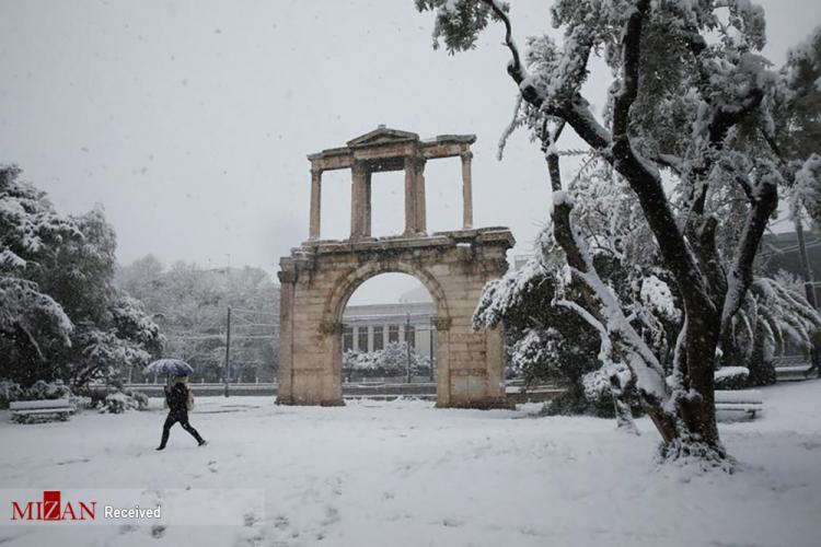 تصاویر بارش برف در یونان,عکس های بارش برف در یونان,تصاویر بارش برف در یونان