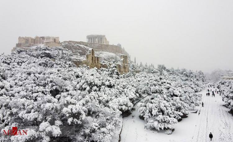 تصاویر بارش برف در یونان,عکس های بارش برف در یونان,تصاویر بارش برف در یونان