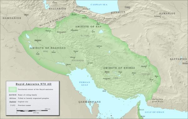 نقشه حکومت آل بویه