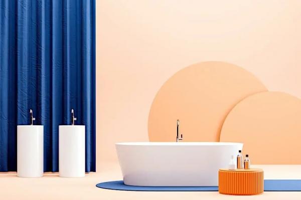 استفاده از رنگ هلویی در حمام، دکوراسیون رنگ سال ۲۰۲۴