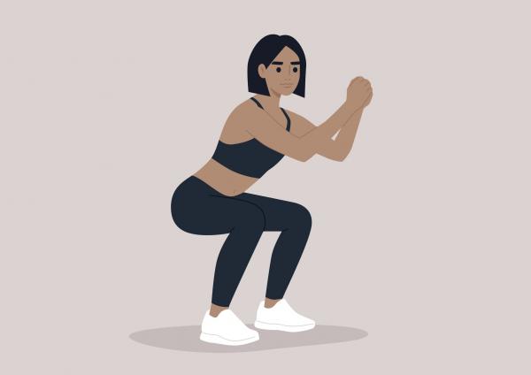 حرکت ورزشی اسکات برای درمان باد واژن