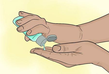 مراحل استفاده از ضدعفونی کننده,روش های استفاده از ضدعفونی کننده دست,استفاده از ضدعفونی کننده ها